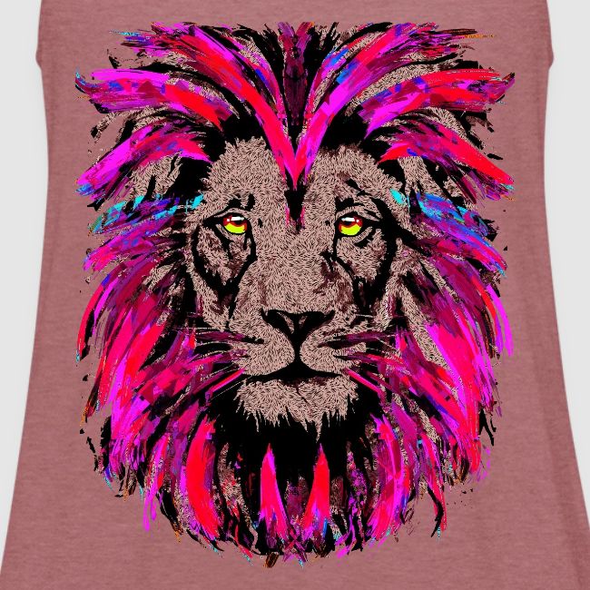 Purple Lion Head - Pink Lion Face Drawing