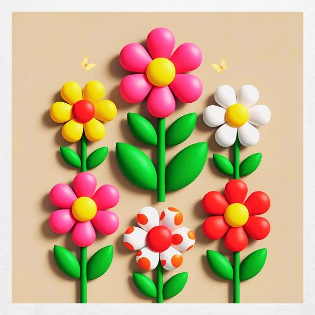3D Flowers and Butterflies in Amber, Floral Design