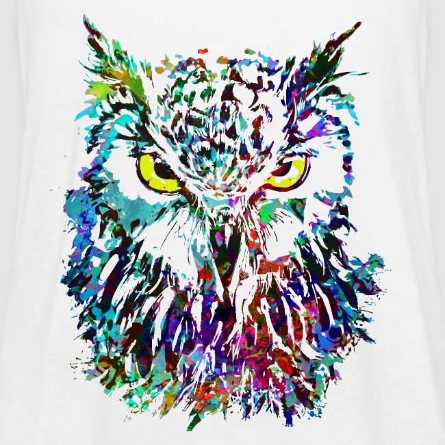 Colorful Owl - Owlet Head Drawing