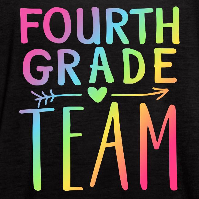 Fourth Grade Team Neon Rainbow Teacher T-Shirts