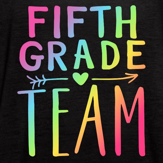 Fifth Grade Team Neon Rainbow Teacher T-Shirts