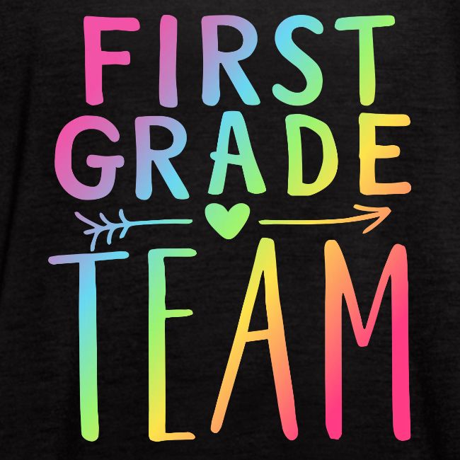 First Grade Team Neon Rainbow Teacher T-Shirts
