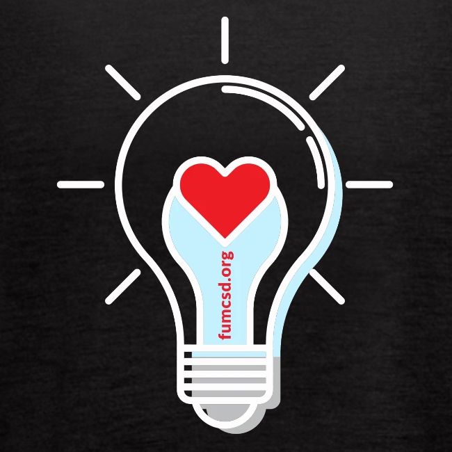 FUMCSD Heart Light Bulb - White Lines