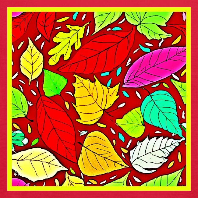 Rainbow Leaves Vibrant Pattern