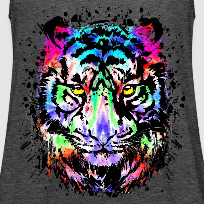 Color Splash Tiger Head - Colorful Tiger Face