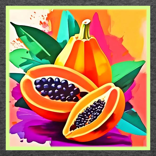 Sliced Papaya Pop Art