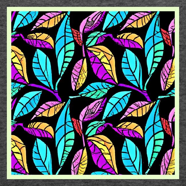 Stained Glass Leaves Design