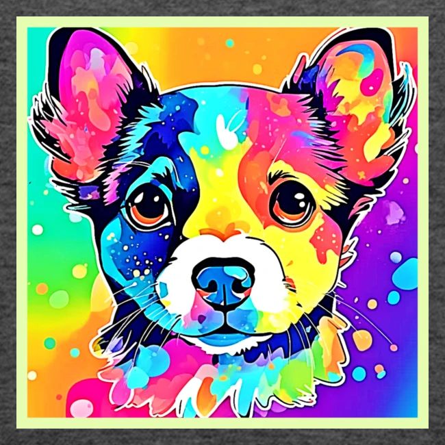 Vivid Puppy Vibes Art Design