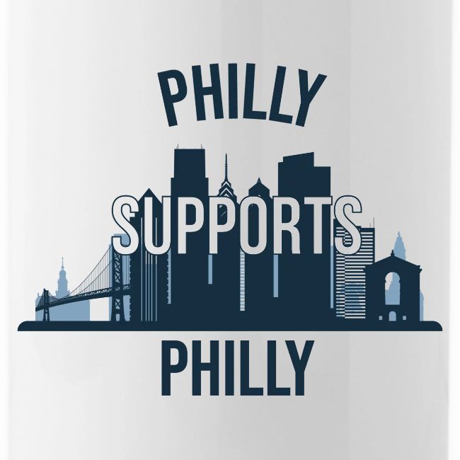 Philly Supports Philly skyline blue transparentbg