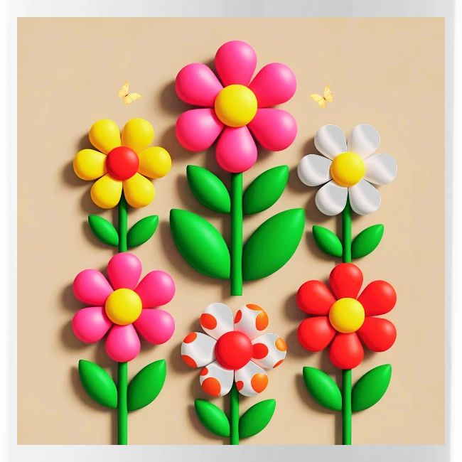 3D Flowers and Butterflies in Amber, Floral Design