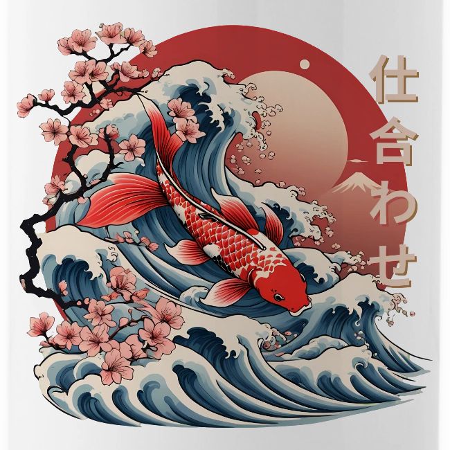 Majestic Koi Fish Ukiyo-e Japanese Design