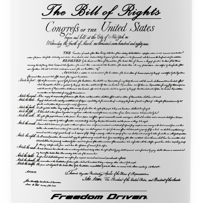 US Bill of Rights Black Lettering