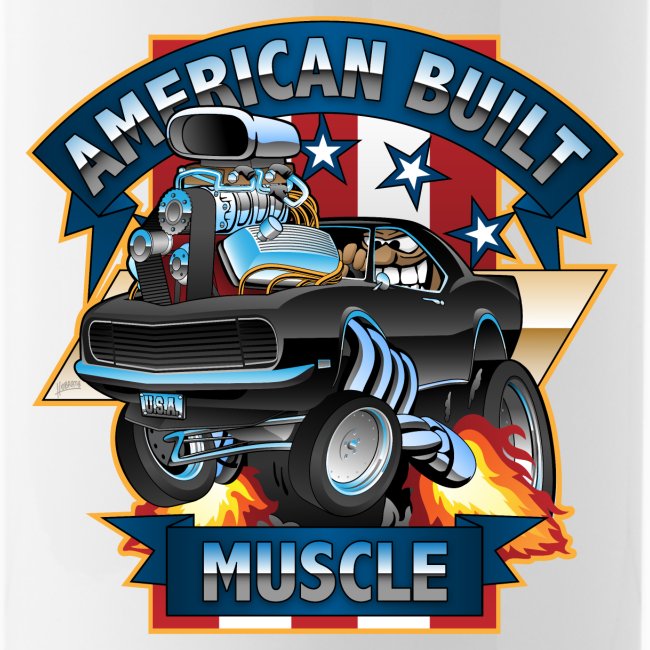 American Built Muscle - Classic Muscle Car Cartoon
