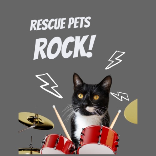 Rescue Pets Rock Cat sticker - Water Bottle