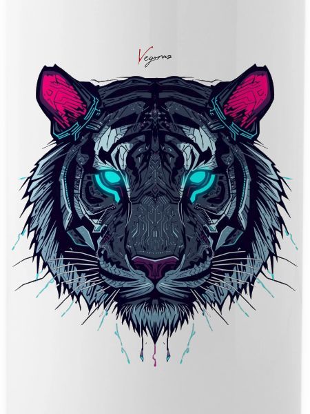 Neon Circuit Tiger
