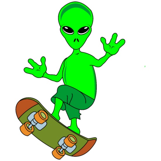 Skate Skateboard Alien Mars Galaxy Orbit Skater' Water Bottle