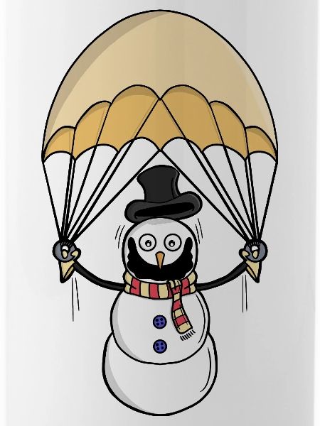 Parachuting Snowman