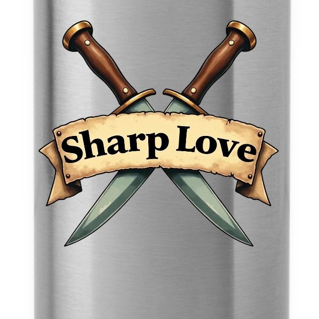 Sharp Love Crossed Knives Romantic Art