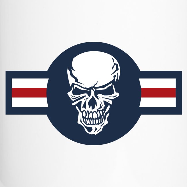 Military aircraft roundel emblem with skull