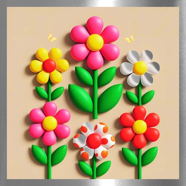 3D Flowers and Butterflies in Amber, Floral Design