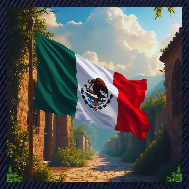 Mexican flag in Magical Town and Nature