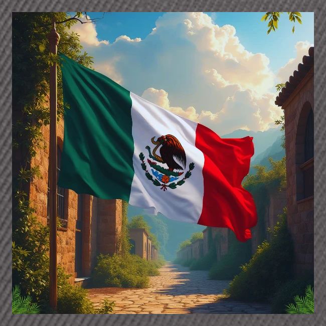 Mexican flag in Magical Town and Nature
