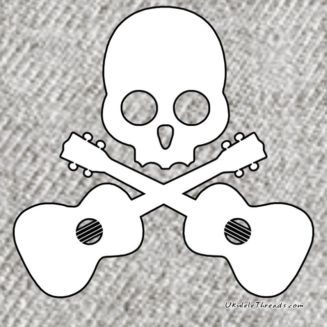 Skull & Cross Uke - White