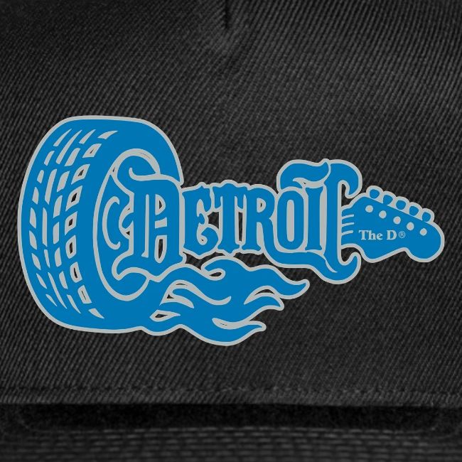 The D® - Detroit Wheel Guitar with Flames Bl Slvr