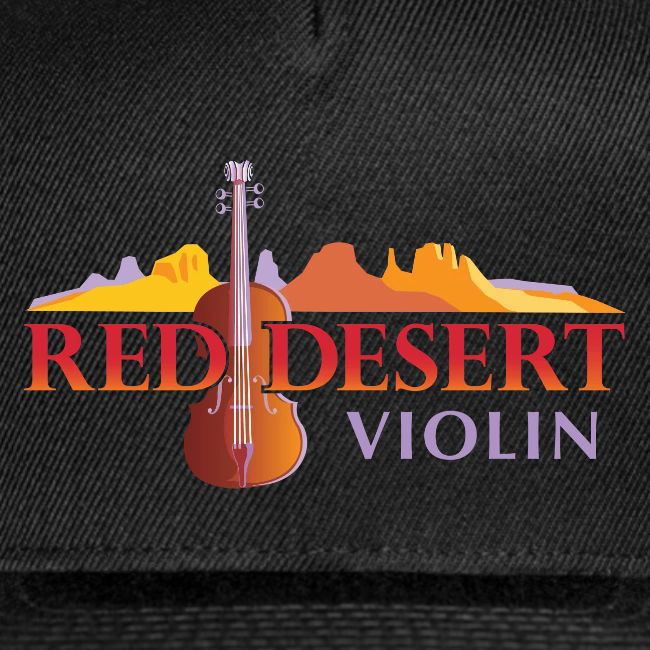 Red Desert Violin- Red Text, Cut-Out.