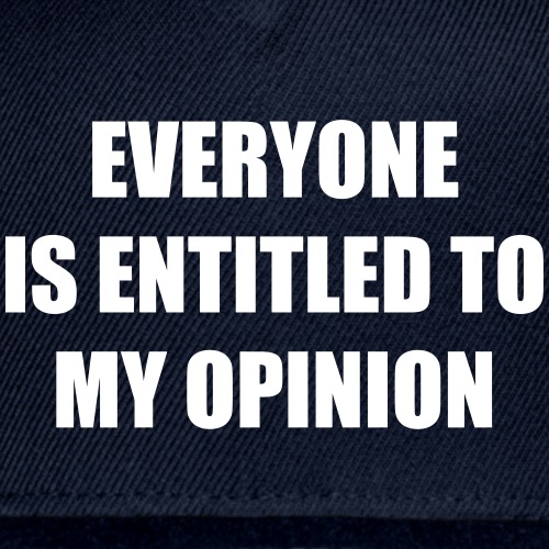 Everyone is entitled to my opinion