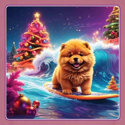 Chow Christmas Surf - Men's Premium T-Shirt