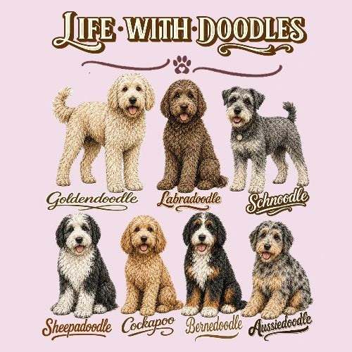 Life With Doodles | Vintage Doodle Breed - Men's Premium T-Shirt
