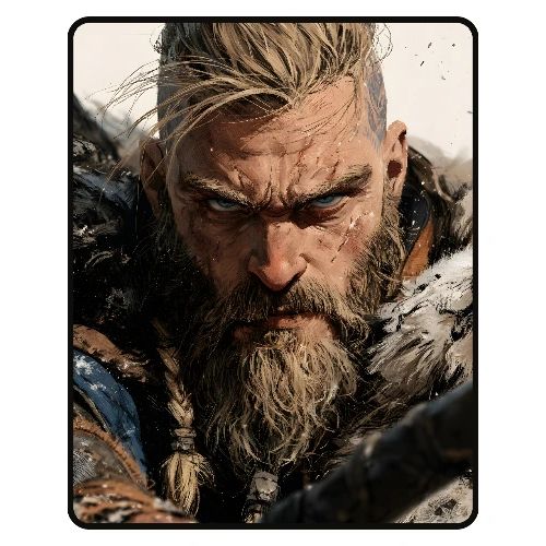 Fierce Viking Warrior Portrait - Men's Premium T-Shirt