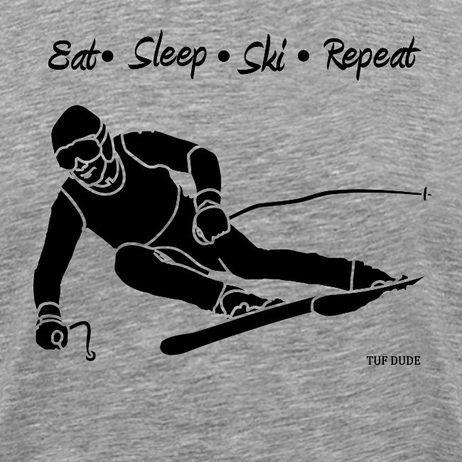 Eat Sleep Ski Repeat - bw - new001