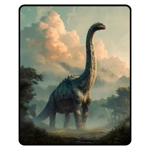 Brachiosaurus Prehistoric Scene Design - Men's Premium T-Shirt