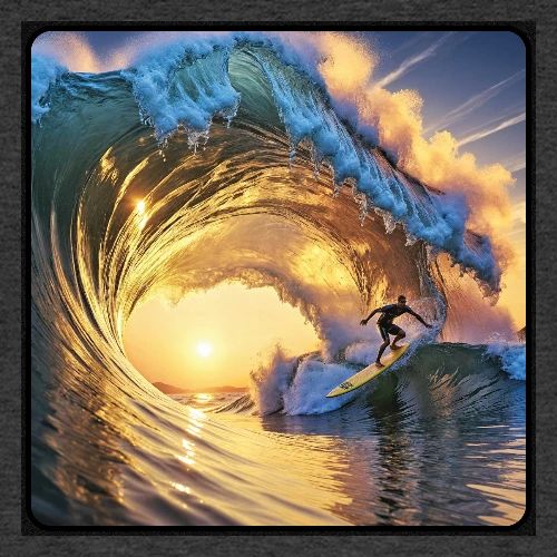Morning Gold Full-Pipe Wave - Men's Premium T-Shirt
