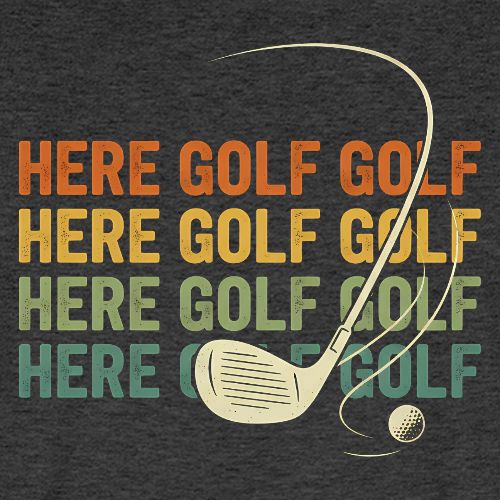 Here Golf Golf Golf Vintage Sunset Style - Men's Premium T-Shirt