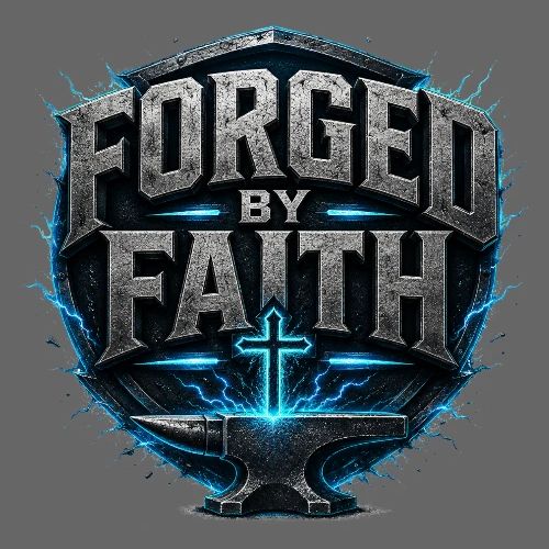 Forged By Faith Cyan Design - Men's Premium T-Shirt
