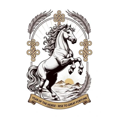 Year of the Horse Rearing T Shirt, Lunar New Year - Men's Premium T-Shirt