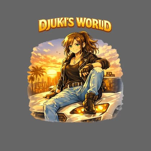Djuki’s World – Sunset Drive - Men's Premium T-Shirt