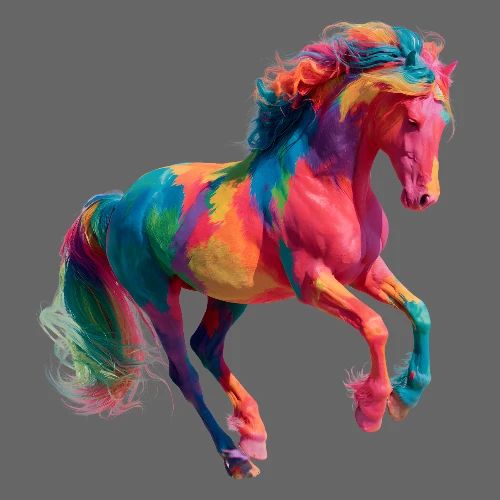 Colorful Paint Splatter Horse Art - Men's Premium T-Shirt