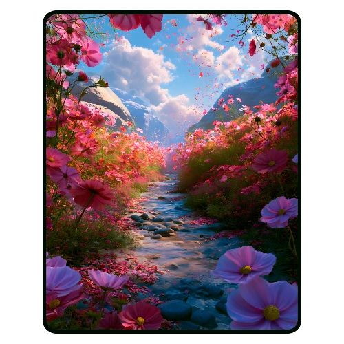 Dreamy Cosmos Valley Landscape Art - Men's Premium T-Shirt