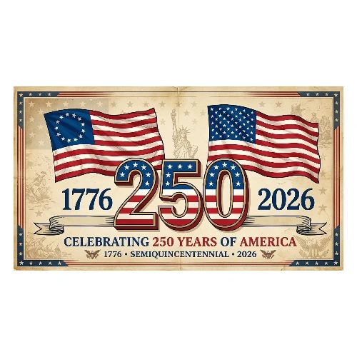 USA 250th Anniversary Flags Emblem - Men's Premium T-Shirt