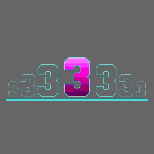 Number 3 in Magenta: Varsity Font - Men's Premium T-Shirt