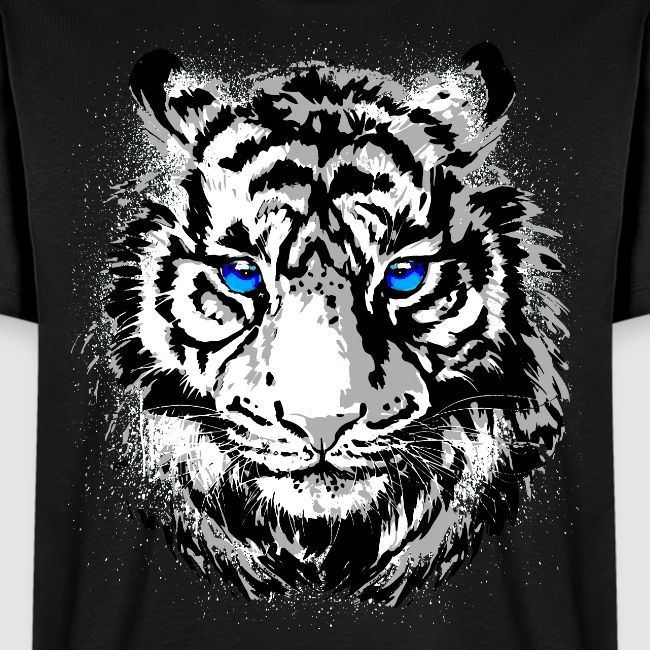 White Tiger Head Portrait - Wildlife Big Cats