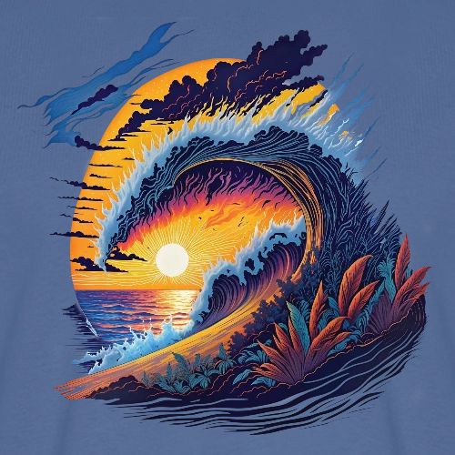 Rainbow Fire Wave - Men's Premium T-Shirt