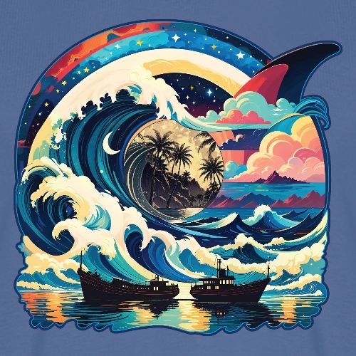 Moonlight Sun Waves - Men's Premium T-Shirt