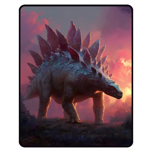 Stegosaurus Sunset Forest Design - Men's Premium T-Shirt