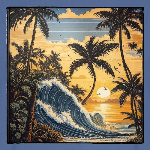 Jungle Wave Sunrise - Men's Premium T-Shirt