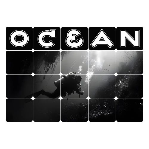 Ocean: Monochrome descent of a scuba diver - Men's Premium T-Shirt